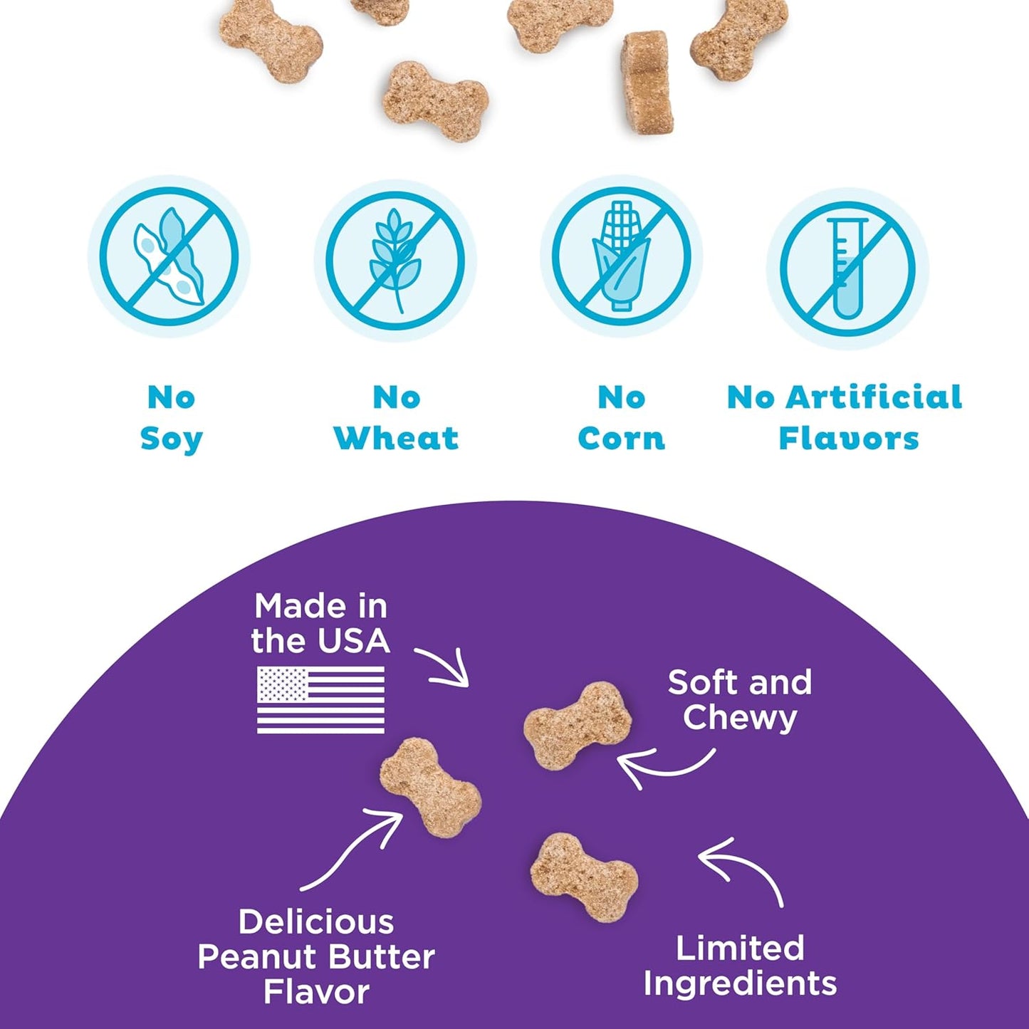Outward Hound by Nina Ottosson Puzzle Bitez USA Made Dog Treats, Peanut Butter Flavor, Bite-Sized Training Reward and Interactive Puzzle Toy Treats, 7.5oz