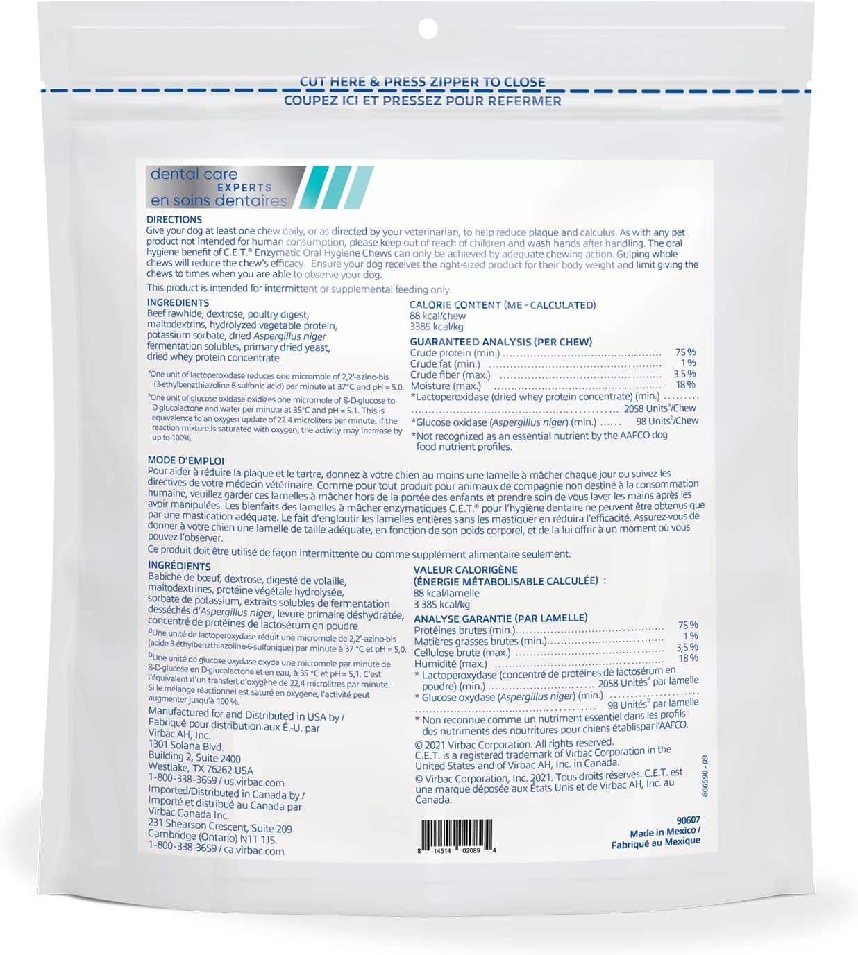 C.E.T. Oral Hygiene Chews for Dogs (Large / 30 count)
