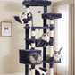 Gitelsnour Cat Tree, Cat Tower for Large Cats with 2 Big Platforms, 2 Baskets, condo and Toys, 63" Cat Scratching Posts for Indoor Cats, Smoky Gray GCT020G