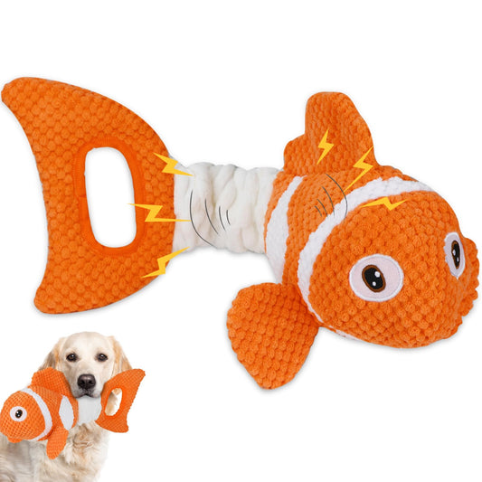 Squeaky Dog Toys, Durability Interactive Tug of War Puppy Toys for Indoor and Outdoor Play - Stuffed Pet Dog Toys with Soft Fabric Suitable for
