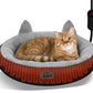 Heated Cat Bed for Small Size Cats, Heated Pet Bed with Timer & Temp Adjustable, Removable Waterproof Pet Heating Pad for Indoor, Gray Cozy Donut Electric Bed Heater Warmer for Kitten Cat