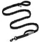 OutdoorMaster Bungee Dog Leash, Heavy Duty Dog Leash with Shock Absorption, 2 Padded Handles Training Leash, Improved Dog Safety and Comfort - Black