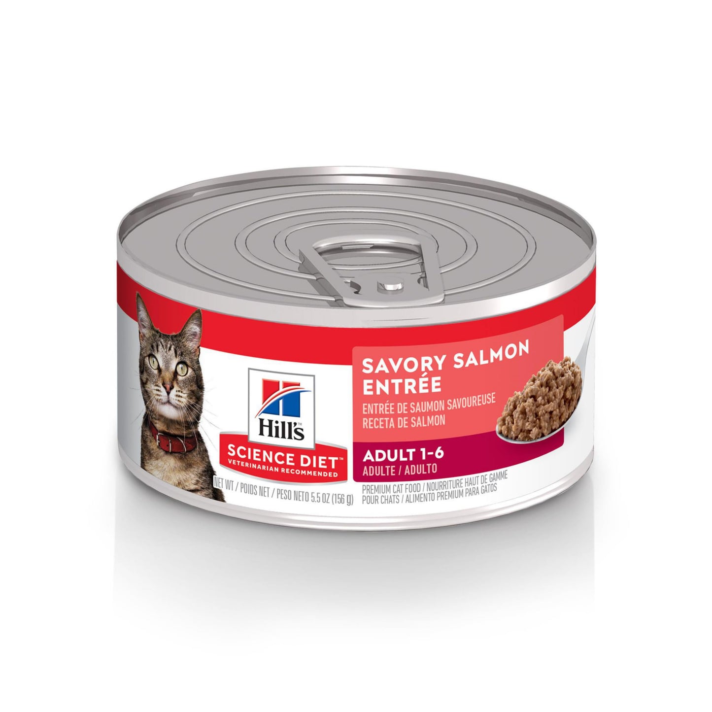 Hill's Science Diet Adult 1-6, Adult 1-6 Premium Nutrition, Wet Cat Food, Salmon Minced, 5.5 oz Can, Case of 24