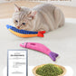 Cat Toys with[5000mg A+Natural Catnip &Silvervine] [Baby Grade] Interactive Soft Chew Kicker Cat Toys for Indoor Cats & Kittens, [Crinkle &Bell] Fish Sound Toy, Drives Bored Cat Crazy with Fun