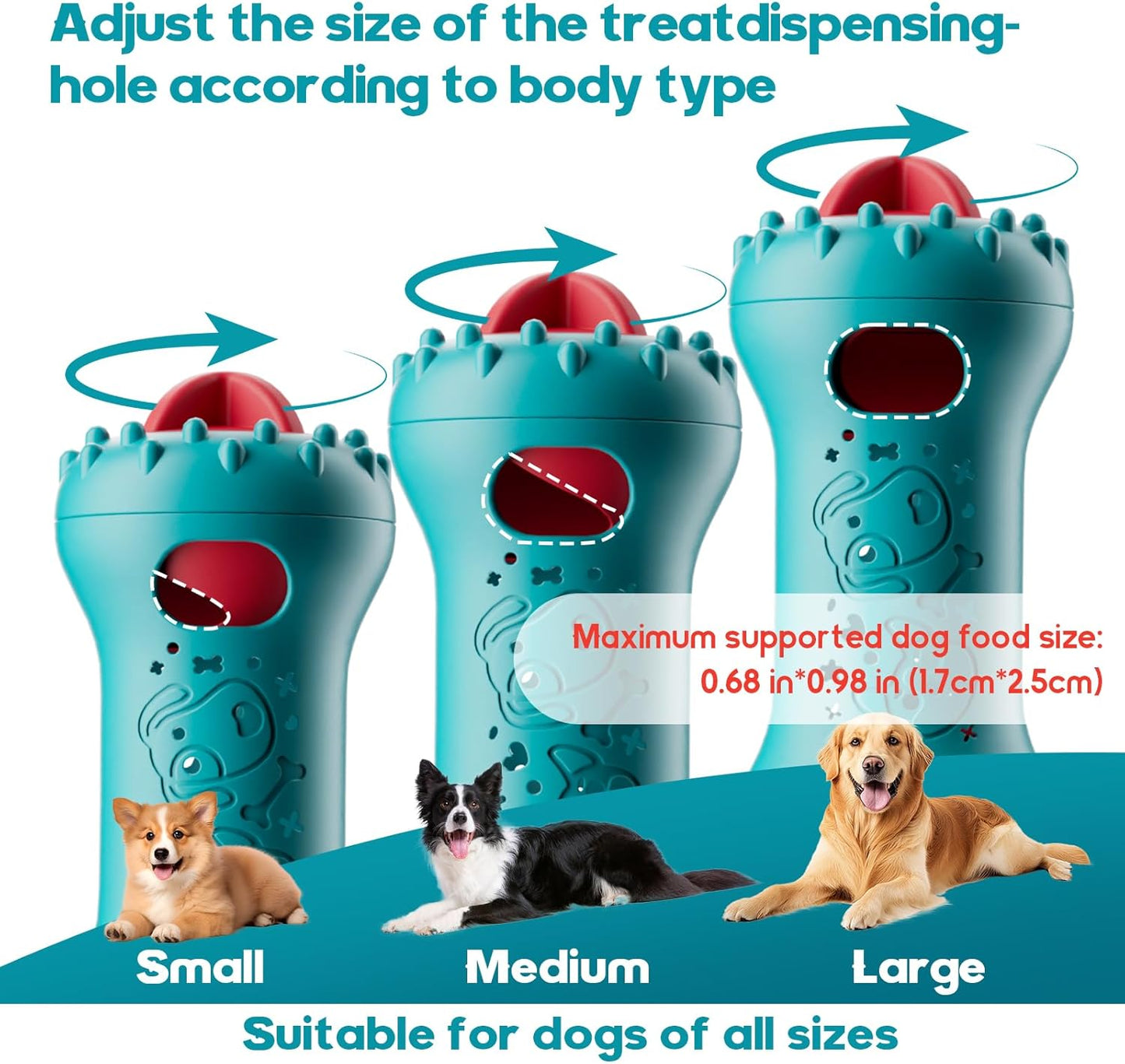 knitly Interactive Dog Toys, Adjustable Treat Dispensing Toy to Keep Them Busy, Dog Enrichment for Brain Stimulation & Cognitive for Puppy Puzzle to Reduce Boredom - Ideal Gift for Cats and Dogs