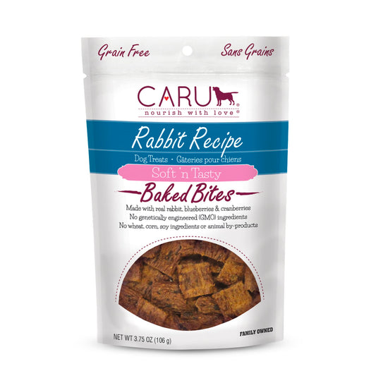 CARU - Soft 'n Tasty Baked Bites - Rabbit Bites Dog Treats - Flavorful Training Treats - 3.75 oz