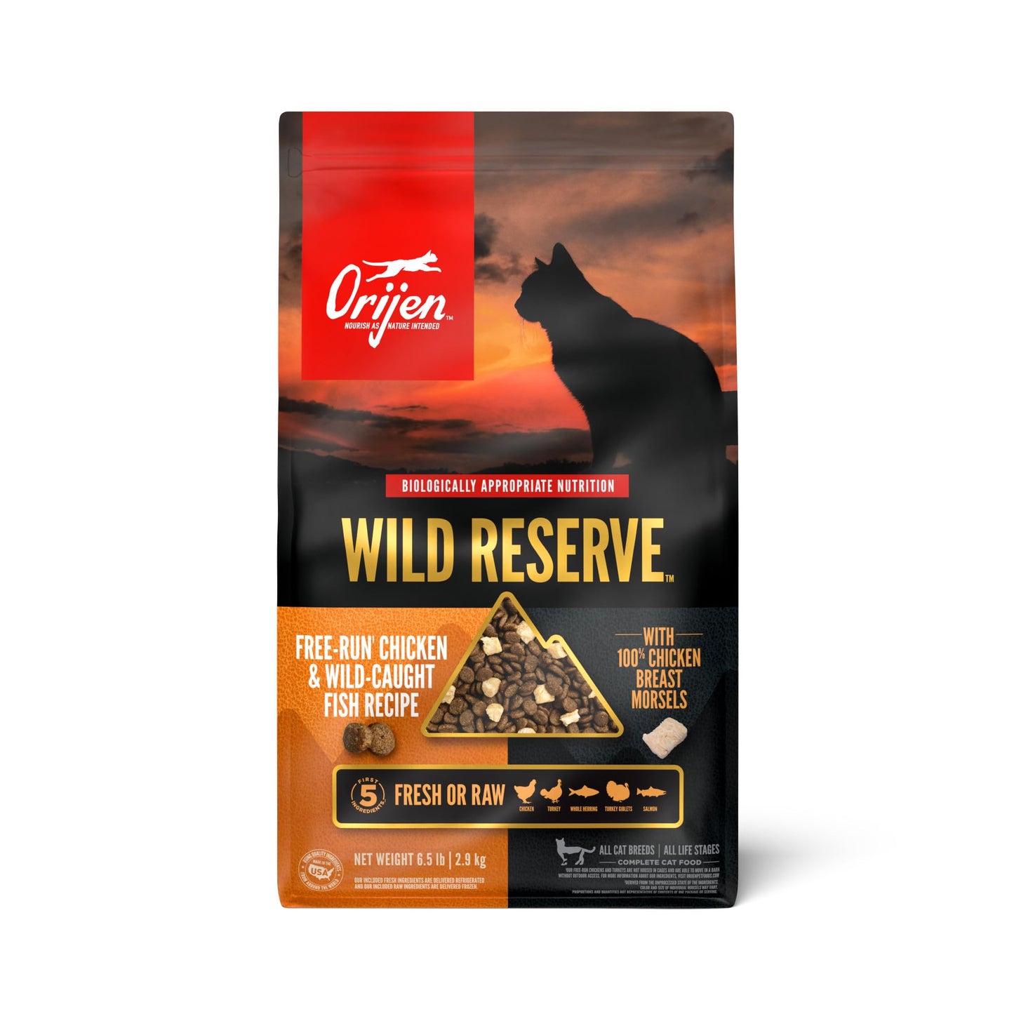 ORIJEN Wild Reserve Dry Cat Food Free-Run Chicken & Wild-Caught Fish Recipe 6.5lb Bag