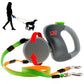WIGZI - 2025 Enhanced Edition - Dual (2) Dog Retractable Leash, Auto-Untangles, Supports Up To 50lb Dogs, 10ft Distance Each Dog, Color-Coded