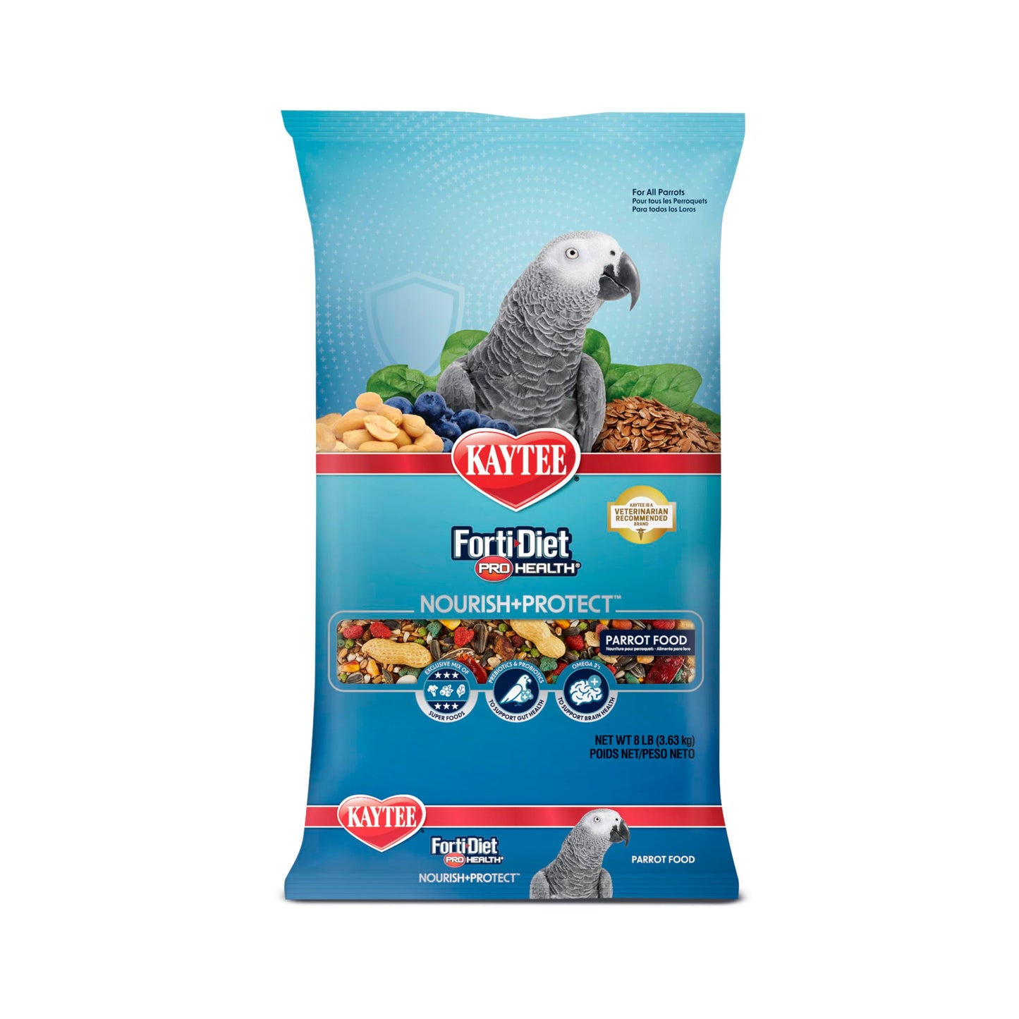 Kaytee Forti-Diet Pro Health Pet Parrot Bird Food, 8 Pound