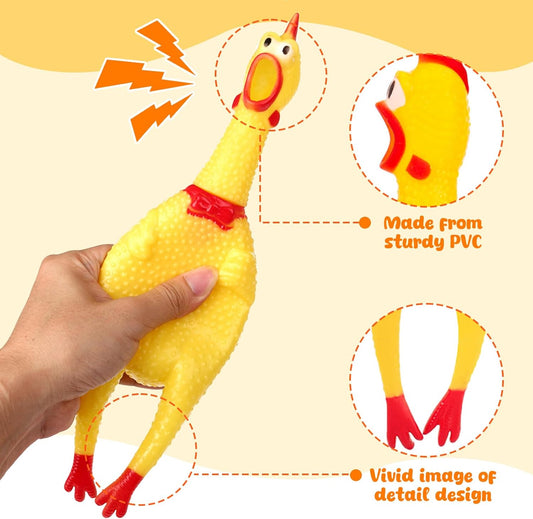 POPLAY Screaming Chicken, Squeaky Chicken Dog Toys Prank Novelty Toys for Kids Adults