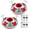 Hummingbird Feeder Bottom Base Replacement Parts Set Plastic Outdoors Hummingbird Feeder Bottom Moat Hook Brushes Bird Replacement Accessories Set(Red,10 Pcs)