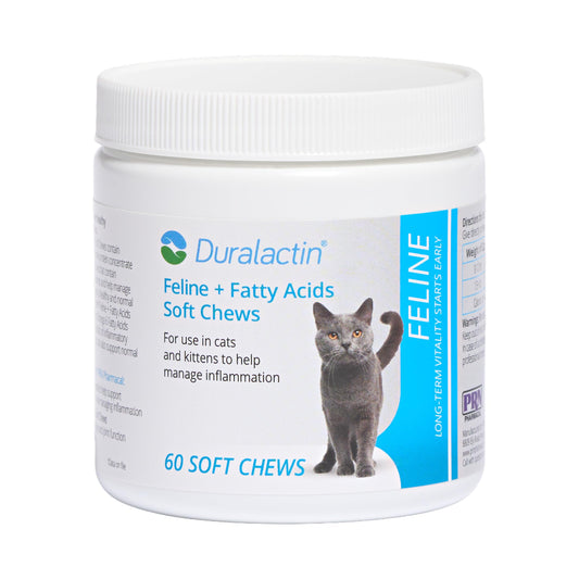 PRN Pharmacal Duralactin Feline & Fatty Acid Soft Chews - Joint Health Supplement for Cats & Kittens - Helps Support Inflammation - Omega 3 Fatty