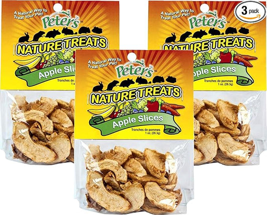 Peters (3 Pack) Apple Slices Small Animal Nature Treats, 1 Ounce Per Bag