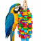 Large Bird Toy, 20 in XL Parrot Toys Natural Wood Blocks Bird Chew Toy for Foraging, Stainless Steel Chain Hanging Cage Toy for Macaws, Cockatoos, African Greys and Large Parrots-1.65 lb