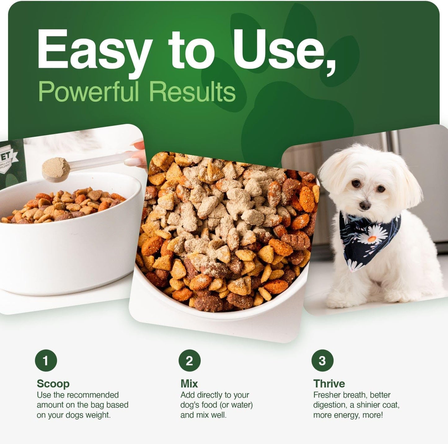 Iron Paws Human-Grade Superfood For Dogs, Premium Greens Powder Supplement For Dental Health, Longevity, Hip & Joint, Gut Health, Allergies, Immune