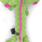 goDog Bubble Plush Skinny Dragons Squeaky Plush Dog Toy, Chew Guard Technology - Green, Large