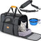 Morpilot Cat Carrier - Cat Carrier Soft for Medium or Large Cats up to 20lbs, with Dual-Sided Cushion, Secure Buckle and Foldable Bowl, Dog Carriers for Small Dogs - Pet Carrier (Dark Gray)