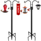 XDW-GIFTS Double Shepherds Hooks for Outdoor, 2-Pack Heavy Duty Garden Pole for Hanging Bird Feeder, Plant Baskets, Solar Light Lanterns, Garden Plant Hanger Stands with 5 Base Prongs