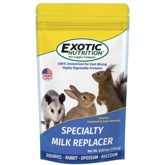 Milk Replacer - Healthy Powdered Formula Ideal for Baby Squirrels, Rabbits, Opossums, Raccoons | 100% Instantized for Mixing Digestible Proteins | 8.8oz (Specialty Milk Replacer 8.8 oz.)