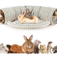 BWOGUE Bunny Tunnel Bed, 2-in-1 Collapsible Tunnel Tubes Toys with Removable Mat Hideout for Cats Kittens Rabbits Guinea Pigs Kitty