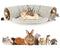BWOGUE Bunny Tunnel Bed, 2-in-1 Collapsible Tunnel Tubes Toys with Removable Mat Hideout for Cats Kittens Rabbits Guinea Pigs Kitty