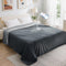 LOOBANI Waterproof Blanket for Bed: Reversible Soft Flannel Twin Bed Blanket 60" x 80", Leakproof Throw Spill-Proof Dog Pet Blanket for Couch, Sofa Protect, Movie Time, Camping, Travel, Grey
