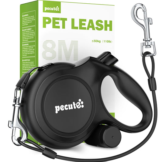 Pecute Retractable Dog Leash 26ft with Chew Proof Extender for 33-110 lbs | Heavy Duty Dog Leash Retractable for Large Biter with Poop Bag Holder