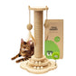 TINYBEAST Wooden Cat Scratching Post, 4 in 1 Cat Scratcher Toy with Cat Ball Tracks, 18" Tall Sisal Scratch Post for Indoor Kittens Adult Cats, Interactive Feather Toy and 2 Sisal Hanging Balls