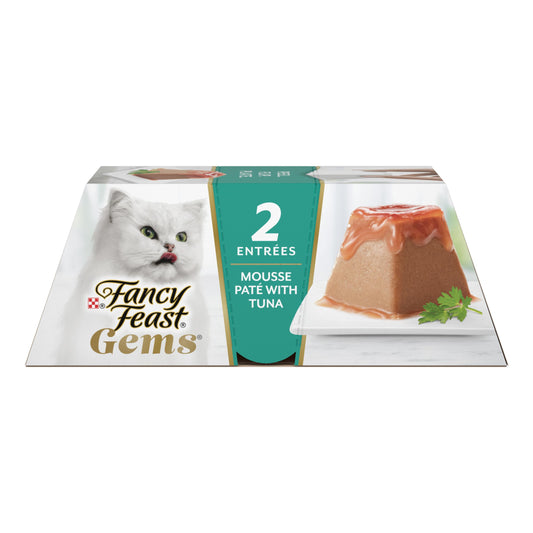 Fancy Feast Gems Pate Cat Food Mousse With Tuna and a Halo of Savory Gravy Cat Food - (Pack of 8) 4 oz. Boxes