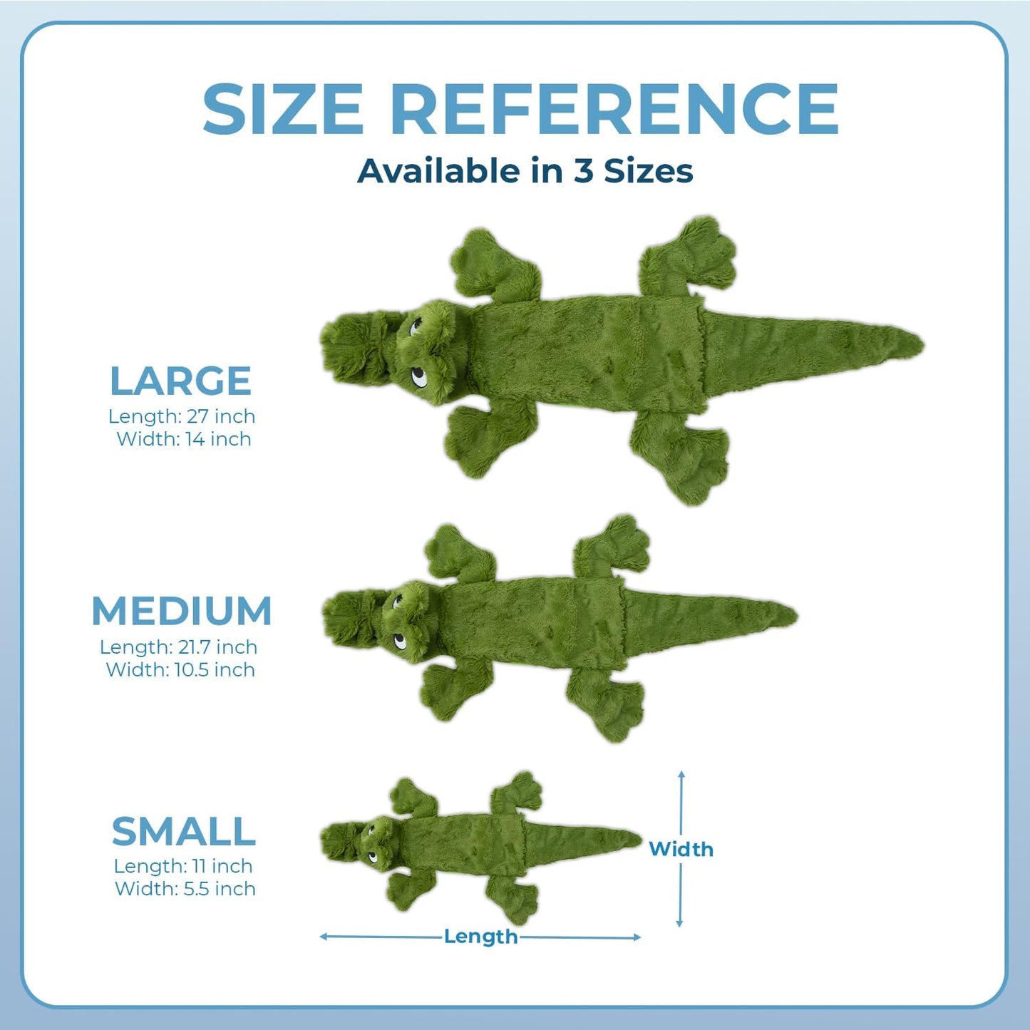 Best Pet Supplies Squeaky Dog Toys with Soft Durable Fabric for Small, Medium and Large Pets Interactive Toy for Indoor Play, Supports Active Biting and Play - Alligator, Small