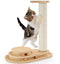 Made4Pets Cat Scratching Post Cat Scratcher Kitten Toys for Indoor Cats Wooden Ball Track Two-Layer Modern Sisal 17.7" Tall Scratch Post Interactive Toy with Dangling Ball