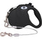 16ft Retractable Dog Leash for Large Breed Dogs up to 110 lbs with a Detachable Chew Proof Extender Wire Ropes (Black L)