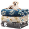 Rezutan 1 Pack 3 Blankets for Dogs, Dog Blanket for Large & Medium Pet Cat, Premium Soft Fluffy Suitable for Dog Kennels & Beds, Sofas, Gifts Puppy Essentials, 41x31inch, Gray/Blue/Beige