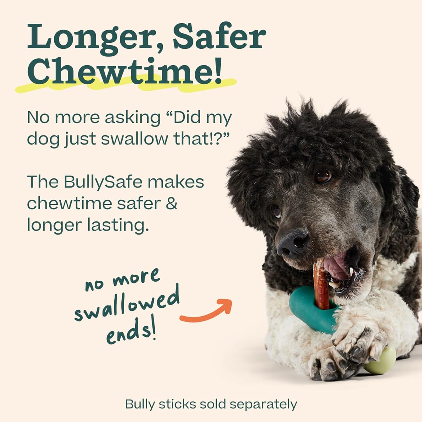WOOF BullySafe - Bully Stick Holder - Durable Dog Chew Holder for Safe, Long-Lasting Play - Easy to Clean - No More Swallowed Ends