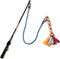 Interactive Flirt Pole Toy for Dogs Chase and Tug of War,Durable Teaser Wand with Pet Fleece Rope Tether Lure Toy to Outdoor Exercise & Training for Small Medium Large Dogs (Blue/Red, POLE-35 inches)