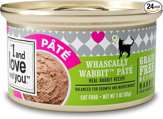 I AND LOVE AND YOU "I and love and you" Naked Essentials Canned Wet Cat Food - Grain Free, Rabbit Recipe, 3-Ounce, Pack of 24 Cans