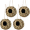 winemana 4 Pack Hanging Bird Nest House for Outside, Ball Shape, Hand Woven, Durable Sturdy, Made of Natural Grass, Perfect for Garden Patio Lawn Office Indoor
