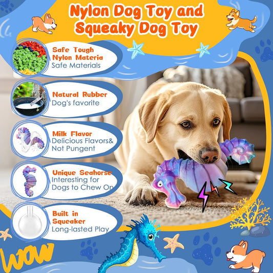 Jeefome Dog Chew Toys for Aggressive Chewers: Squeaky Dog Chew Toys for Large Dogs-Tough Indestructible Toys for Large/Medium/Small Breeds-Interactive Toys with Fun Squeaky Sound for Boredom