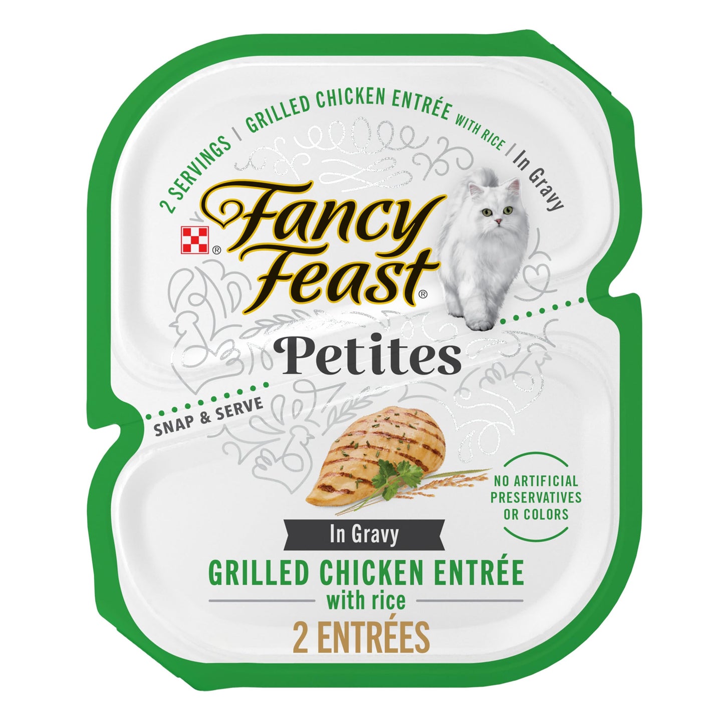 Purina Fancy Feast Petites Grilled Chicken Entrée With Rice In Gravy Gourmet Wet Cat Food - (Pack of 12) 2.8 oz. Tubs