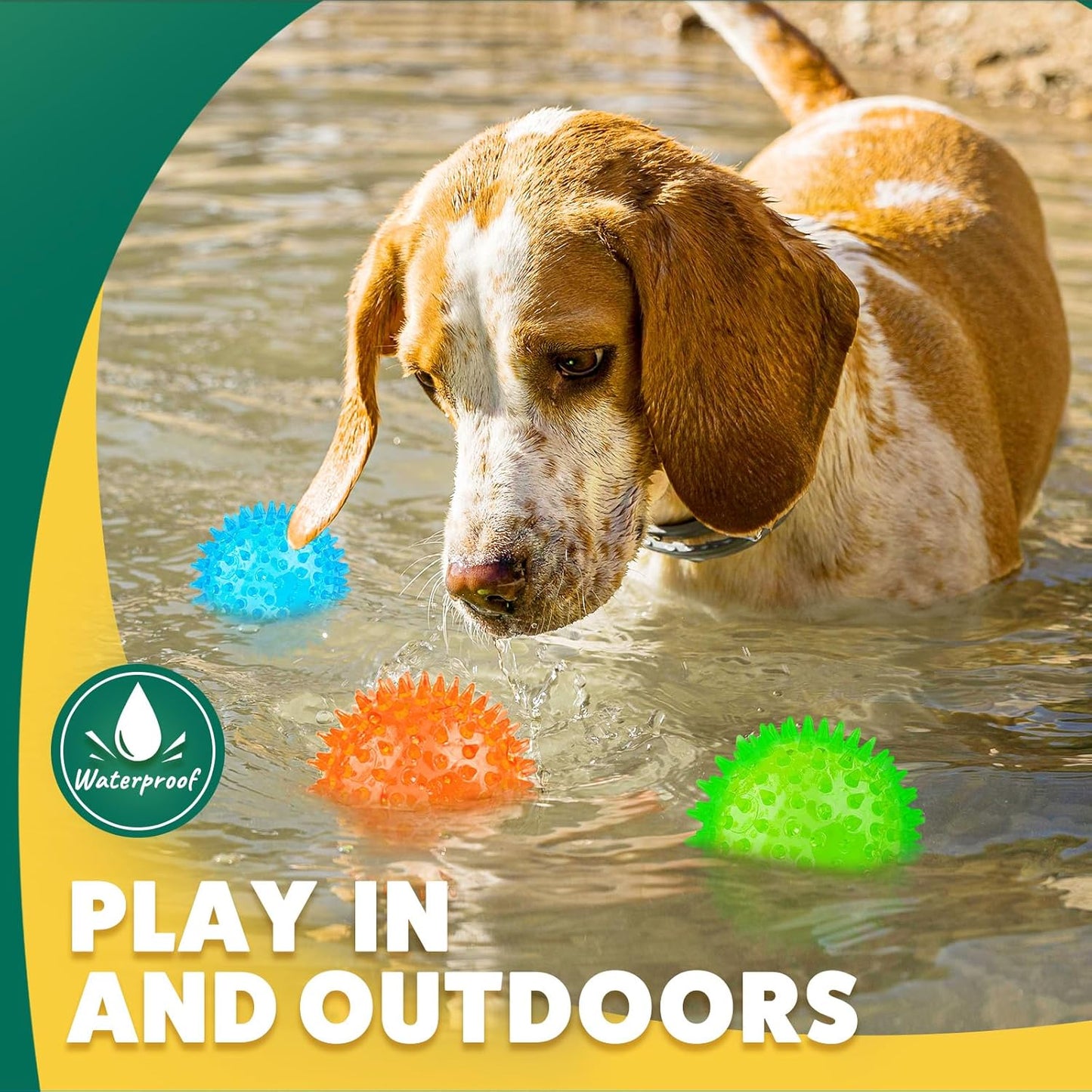 PUPTILY 2 Different Functions Interactive Ball for Dogs 2.5” Squeaky Dog Balls Toys and Puppy Teething Chew Toy Balls for Small Dogs for Clean Teeth and Training （5Pcs）
