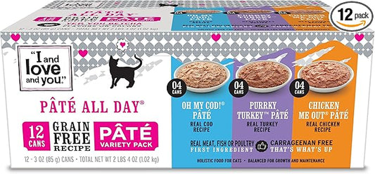 I AND LOVE AND YOU, Cat Food Variety, 3 Ounce, 12 Pack
