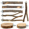 8 PCS Natural Bird Perch Set - Apple Wood Platforms & Hardwood Branches for Parakeets, Cockatiels, Lovebirds - Natural Cage Accessories, Gym Playstand & Chewing Toys for Small Birds