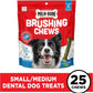 Milk-Bone Brushing Chews Daily Dental Dog Treats, Fresh Mint Flavor, Small/Medium, 25 Count