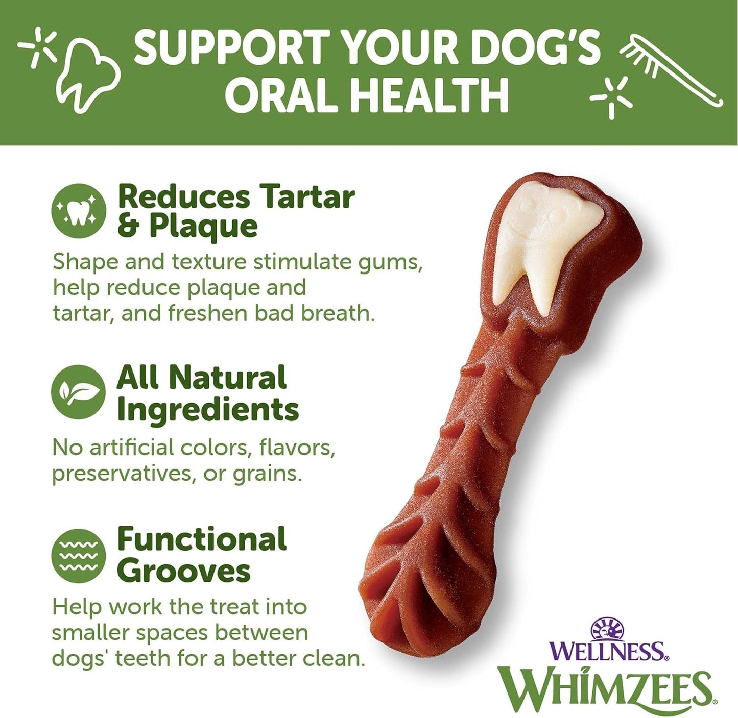 WHIMZEES Wellness Value Box Dog Dental Treats, Large Size, (24 Count)