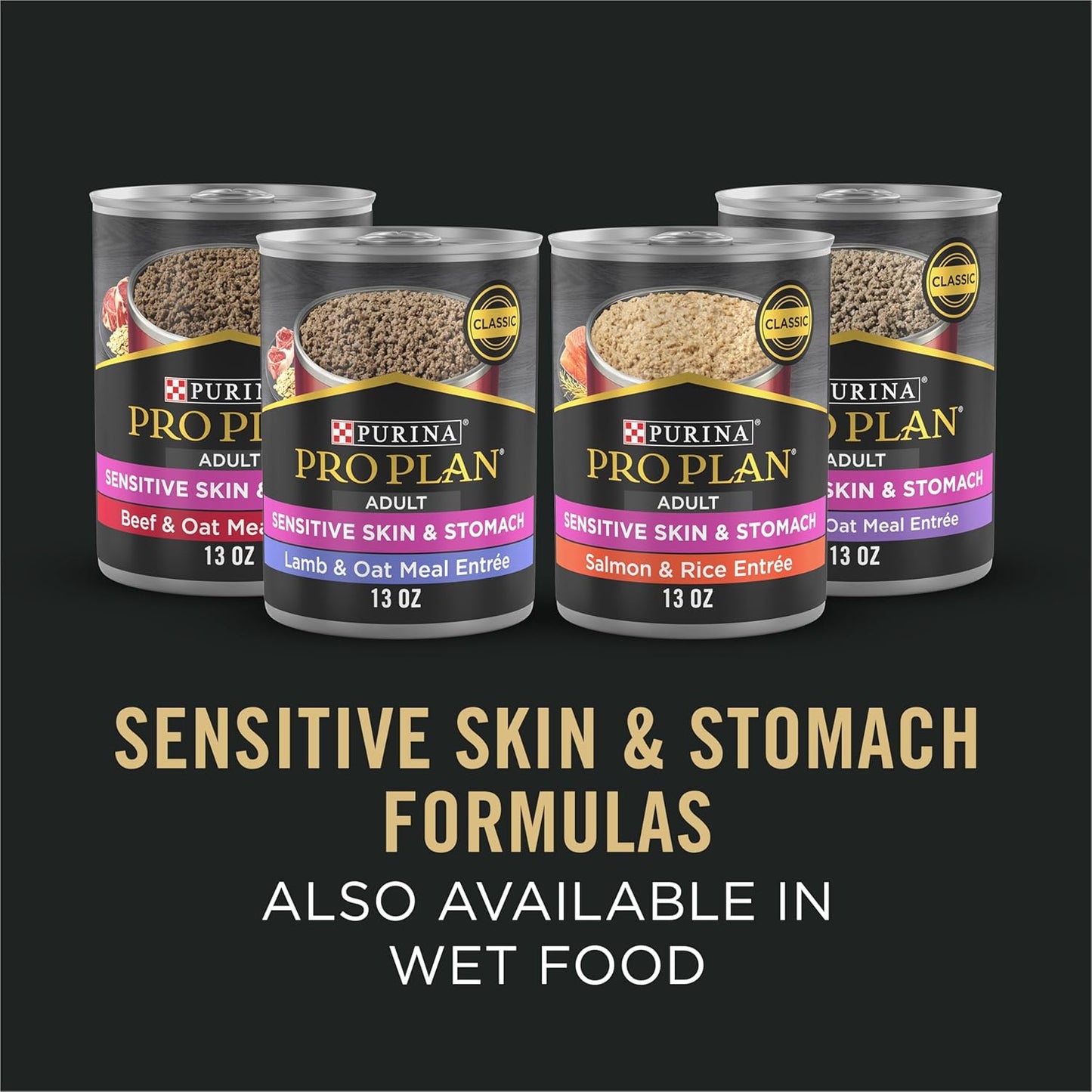 Purina Pro Plan Sensitive Skin and Stomach Dog Food Dry, Adult Salmon & Rice Formula, Digestive Health - 4 lb. Bag