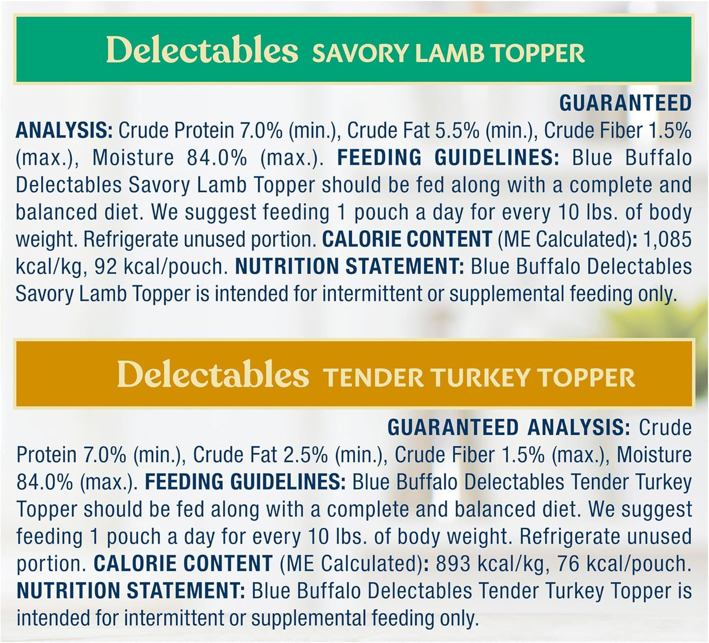 Blue Buffalo Delectables Natural Wet Dog Food Topper Variety Pack, Lamb & Turkey Dinner 3oz (12 Pack - 6 of Each Flavor)