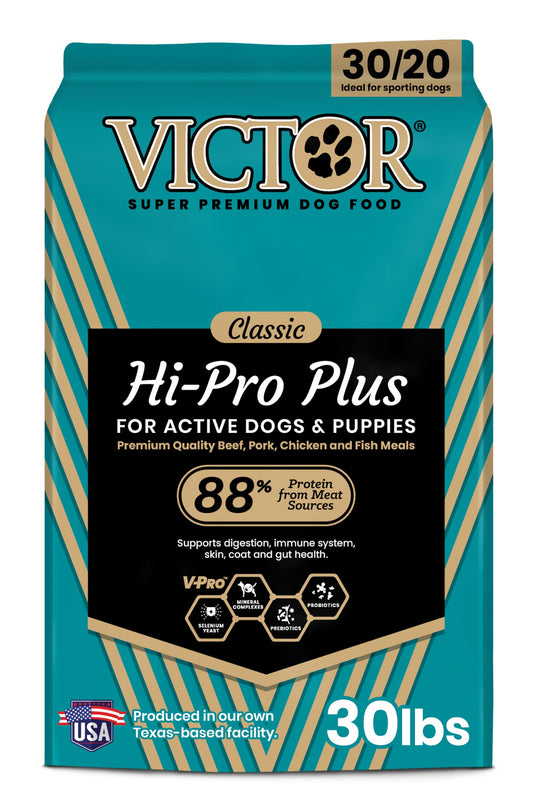 VICTOR Super Premium Dog Food – Hi-Pro Plus Dry Kibble – High Protein Dog Food with 30% Protein – Beef, Chicken, Pork, Fish Meals, Gluten Free - for