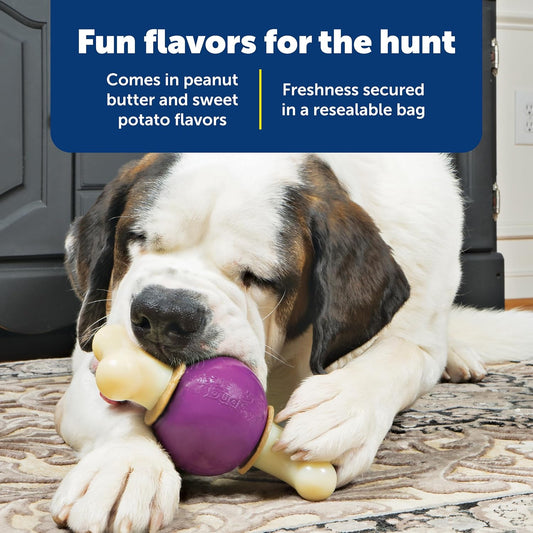 PetSafe Busy Buddy Natural Rawhide Rings - Long-Lasting Chew Refills - Quality Ingredients - Peanut Butter & Original Rawhide Flavored Treat Rings - Size C - 24-Pack