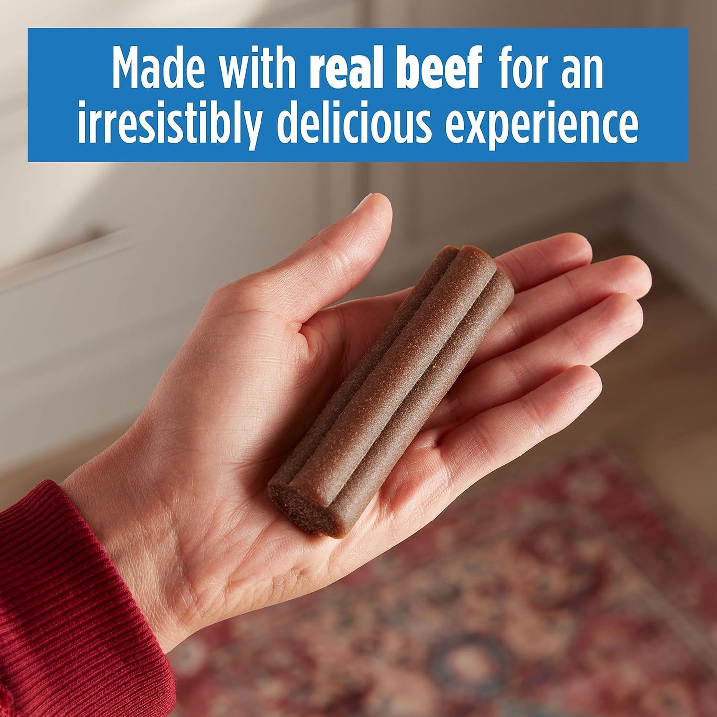 Milk-Bone Comfort Chews, Rawhide Free Dog Treats with Unique Chewy Texture and Real Beef, 16 Chews, Easy on Digestive System