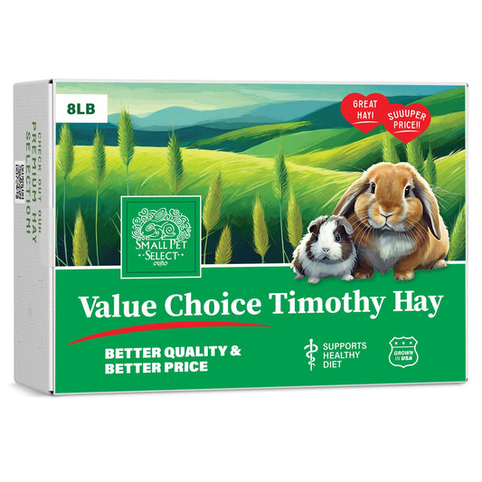 Small Pet Select Value Choice Timothy Hay for Rabbit, Guinea Pig, Bunny, Chinchilla and Other Small Animals, Premium Natural Hay Grown in The US, Pet Food, 8lb